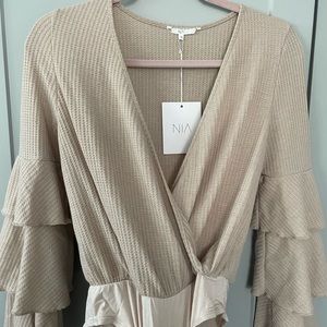 Knit long-sleeve bodysuit by NIA